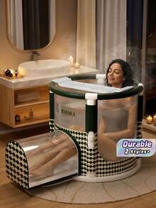 1 Folding Portable Bathtub For Adults, Large-Capacity Full-Body Soaking Tub With Support Frame, Space-Saving Home Spa Bath Bucket, Opens In 5 Seconds And Easy To Install - A - View 1