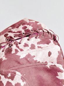 Soleia 女款休閒度假牛紋彈性麂皮布料細肩帶連身衣，休閒穿搭、約會、下午茶、海灘、郵輪度假、公路旅行、城市度假、早午餐穿搭、音樂節穿搭、派對、波希米亞風、島嶼度假穿搭 - 藕粉色 - 查看 8