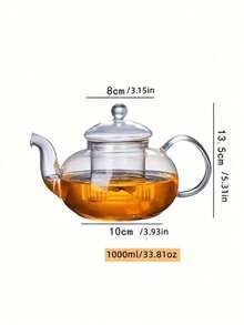 1Pc 600ml/800ml/1000ml Heat-Resistant High Borosilicate Glass Teapot With Infuser, Transparent …Glass Teapot For Loose Leaf Tea And Herbal Tea, Gooseneck Teapot For Induction Cooktop, Glass Tea Warmer Without Candle Back To Schoo - Transparent 2 - View 13