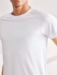 Driftmere Men's White Summer Athleisure Plain Gym T-Shirt,Short Sleeve Training&Workout Compression Moisture Wicking Quick Dry Regular Fit Round Neck Sports Running - White - View 6