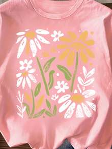 Souflis Souflis (隨機3款，發貨1件)春夏秋女童幼兒時尚創意夏威夷風海灘椰子日落風景花卉印花基本款短袖T恤 - 白色 - 查看 5