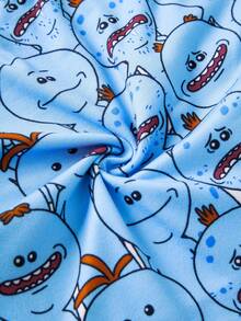Rick and Morty X SHEIN Men's Funny Cartoon Print Boxer Briefs - Blue - View 6