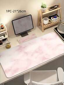 1 Large Extended Pink White Marble Pattern Gaming Desk Pad Mouse Pad For Desktop Laptop Office Gaming Minimalist All Computers Durable Smooth Surface Easy Clean Ideal Gift - multicolor - View 10