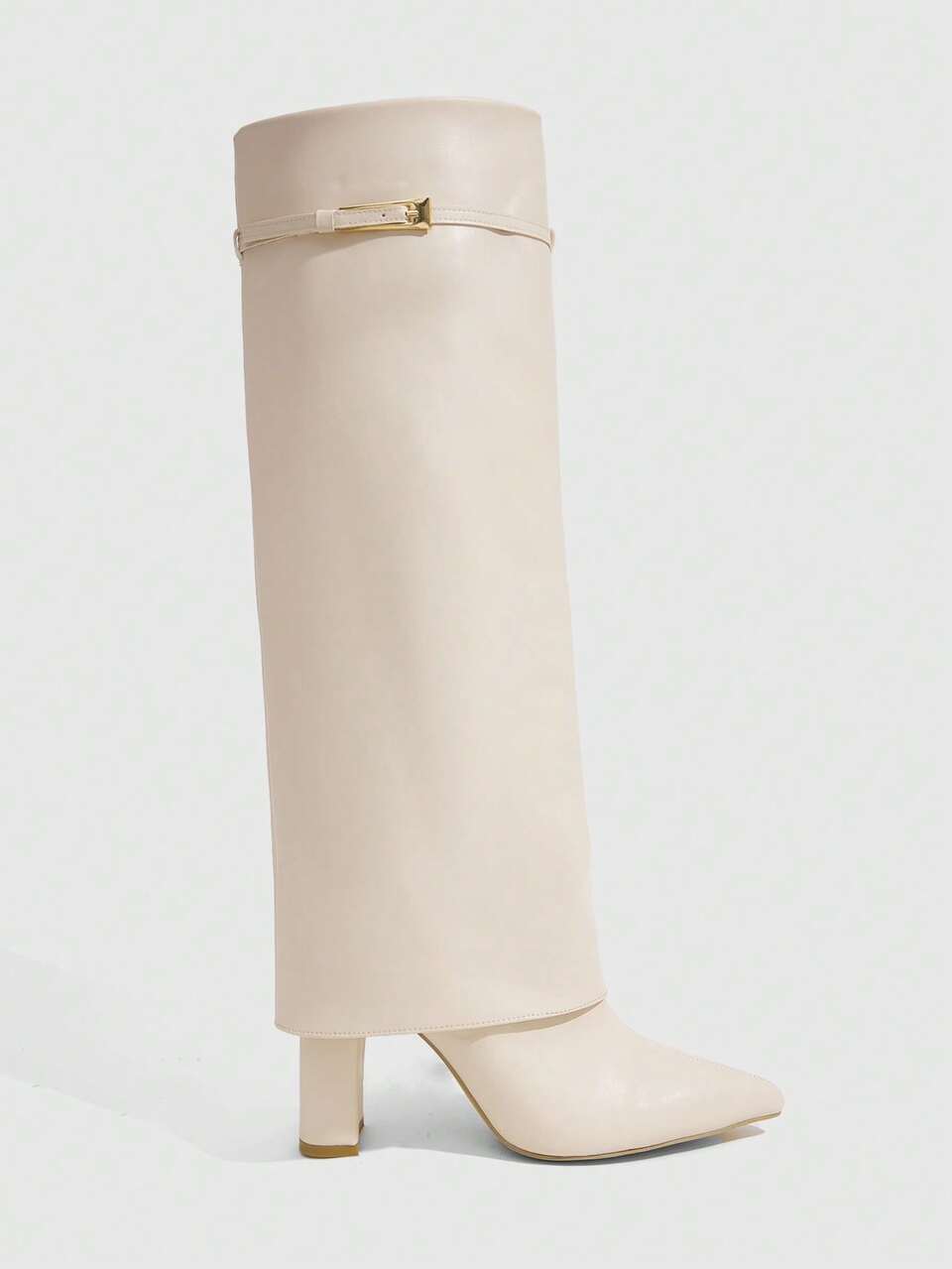 CUCCOO SZL Outdoor Ladies Pointed Heel Double Fabric Button Decoration Stylish Simple Comfortable Daily Party Banquet Side Zipper Boots