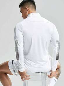 Gym Rark Conjunto de 2 piezas de chaqueta deportiva casual versátil para hombre con estampado de letras, media cremallera y manga larga - Multicolor - Ver 5