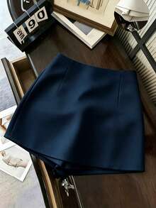 GlowEve Celana Pendek Kasual Musim Panas Wanita dengan Hiasan Berlian Imitasi - Navy Blue - View 2