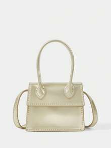 SHECARRY Women's Fashion Gold Mini Handbag, Exquisite, Small And Lightweight Messenger Earphone Bag, Cute Matching For Summer Travel, Party, Travel, Vacation, Bright Matching - Gold - View 2