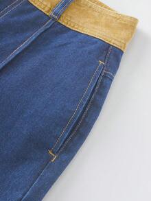 GlowEve CURVE Plus Size Women's Casual Two-Tone Non-Stretch Denim Jeans, All Season - Medium Wash - View 4