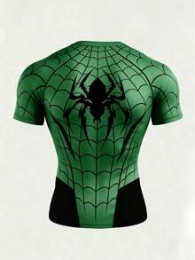 Gym Rark Men's Plus Size Spider Web Print Fitted Sports T-Shirt - Black - View 2