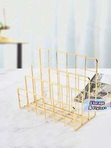 1 PC Nordic Minimalist Iron Creative Office Storage Rack, Nordic Minimalist Three-Tier File And Magazine Bookshelf - Multicolor - View 3