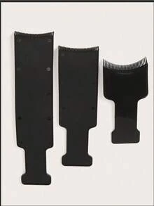 1/3件裝染髮挑染板，適用燙髮、染髮與上色，護髮油用板，黑色染髮梳板附齒狀板，沙龍美髮造型工具，美髮沙龍用品，美髮造型工具組含髮用配件 - 彩色 - 查看 2