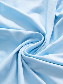 ROMWE Goth Summer Casual Versatile Solid Color Bandeau Top - Baby Blue - View 4