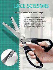 Stainless Steel Pinking Shears, Triangle Zigzag & Scalloped Wave Serrated Edge Fabric Scissors, Decorative Tailoring Shears For Sewing, Crafting, Dressmaking, Clothing Cutting - multicolor - View 8