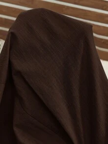 SHEIN 孕婦度假休閒純色襯衫短褲兩件套 - 咖啡棕 - 查看 8
