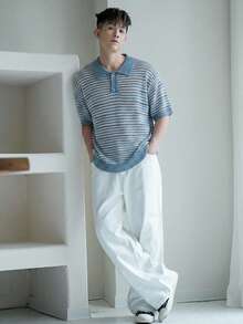 DAZY Top de punto de verano con bloques de color para hombres - Multicolor - Ver 5