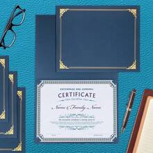 20/10PCS Golden Foil Certificate Holder Elegant Diploma Document Holders For 8.5x11 Inch Letter Size Awards, Office & Academic Use - multicolor - View 5