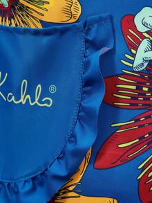 Frida Kahlo X SHEIN 1 件花卉人物图案围裙，适用于烘焙、厨房清洁、礼品 - 藍色 - 查看 6