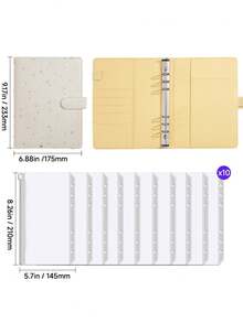 1 Set A5/A6 Size PU Leather Multi Functional Photo Card Album Refillable Binder Notebook With Rings For Pictures Tickets Cards Daily Planning Journal Office School Student Travel Gift Organization Storage Scrapbooking Supplies Vintage - Star model - View 12