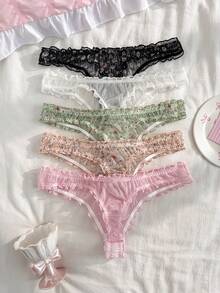 PetitDoll Set 5 Buah Celana Dalam Seksi Wanita Ukuran Besar - MultiWarna - View 4