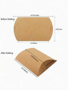 20 Solid Color Pillow Shaped Boxes, Kraft Paper Gift Packaging Boxes, Suitable For Weddings, Bridal Showers, Anniversaries, Birthdays, Holiday Party Gifts And Decorations. - Multicolor - View 8