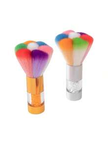 1Pc Single Large Loose Powder Brush In Assorted Colors, Blush Brush, Multi-Purpose Facial Makeup Brush, Nail Dust Brush, Multi-Functional For Multiple Uses, Holiday Gift - Multicolor - View 6