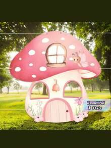 Large Mushroom Shaped Photography Prop, Fairy Theme Birthday Party Decor, Pink Fairy Selfie Frame Backdrop, Forest Garden Photo Background, Fairy Decorations - multicolor - View 1