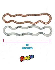 1pc Tangle Palm Metallic Twisty Link Fidget, Smooth Rounded Interlocking Loop, Flexible Hand Rotation Accessory, Non-Sticky Glossy Finish, Portable Desk Focus Item For Travel - Multicolor - View 2
