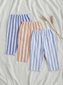 Loomiva Baby Boy Striped Fashion Contrast Color Versatile Long Pants 3pcs Set - Multicolor - View 2
