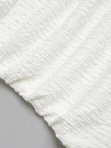 Sweetra Women's Elegant Strapless Multi-Layer Cake Textured Mini Dress Plus Size - White - View 5