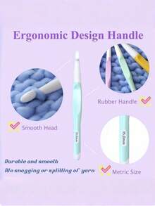5/8/13pcs 2.5-20mm Ergonomic Crochet Hook Set, 2026 New Multicolor Crochet Needles With Rubber Grip, Suitable For Sweaters, Scarves, DIY Knitting, Thick Blankets, Shawls, Carpets, Etc. - Macaron Colors - View 5