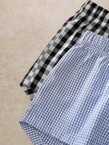 EverLounge 2-Color Combination Plaid Print Comfortable Casual Men's Allover Pants (2pcs/Set) - Multicolor - View 3