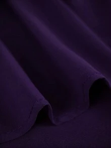 SHEIN Clasi CURVE 大尺碼透視雪紡多層下擺優雅休閒無袖女款洋裝 - 紫色 - 查看 3
