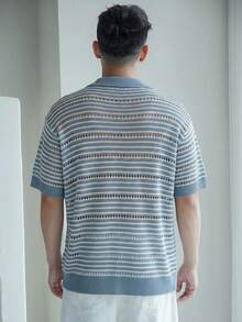 DAZY Top de punto de verano con bloques de color para hombres - Multicolor - Ver 2
