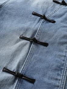 ROMWE MEN Street Life Casual Chinese Style Men's Versatile Denim Top - Blue - View 6