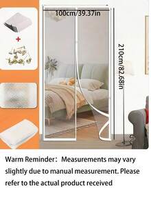 AIYYIPA 1pc Magnetic Mosquito Net Door Curtain, Summer Upgrade Windproof Screen, No Drilling Required, Mesh Curtain - Anti-Insect & Ventilation, Classic Design, Suitable For Bedroom, Living Room, RV Door And Windows, Includes Sticky Tape! - multicolor - View 10