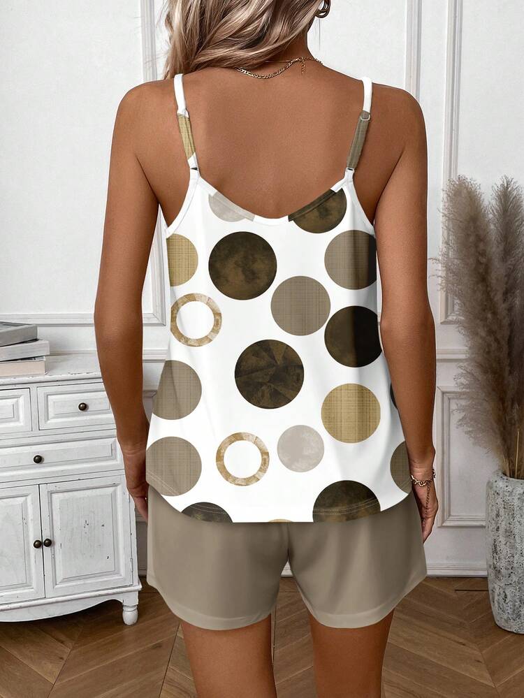 EMERY ROSE Women's Geometric Print Camisole Top And Shorts Casual Everyday Set - Multicolor - View 2