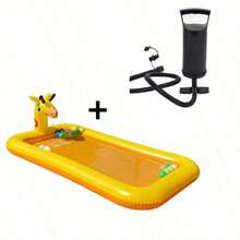Giraffe 4-In-1 Inflatable Water Play Mat, Anti-Slip Swimming Pool Sprinkler Ball Pit And Party Ice Bucket, Thickened Backyard Pet Dog Water Toy - Elongated - View 10