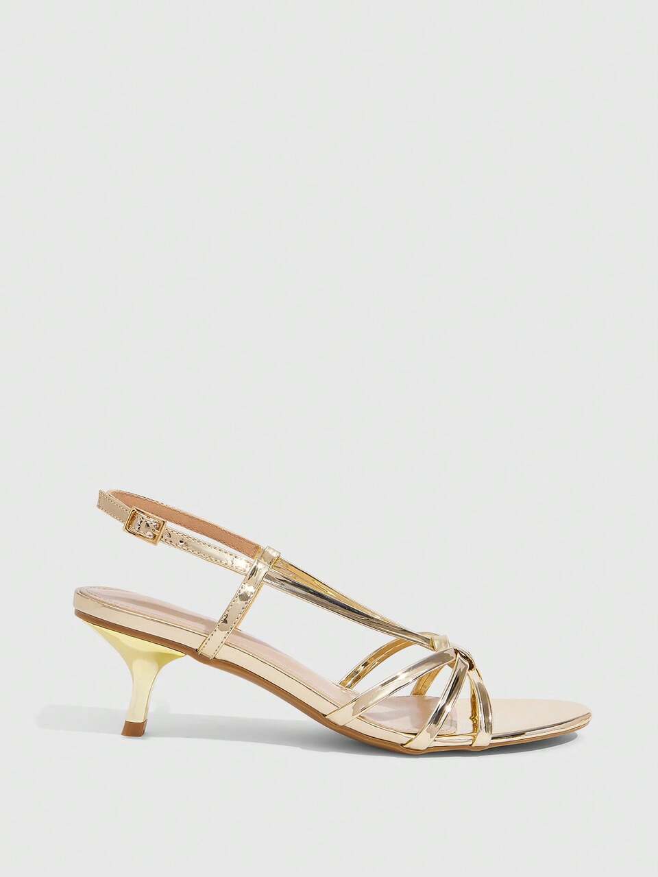 CUCCOO SZL Women's Summer High-Heeled Sandals 5.5CM Round Toe Open-Toed Kitten Heel Cross Strap Mirror PU Material Black High-Heeled Shoes Sexy Versatile