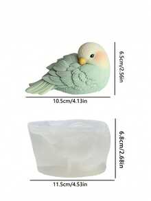 1PC 3D Bird Shaped Candle Silicone Mold, Animal Theme Bird Design Reusable Durable Silicone Mold, Suitable For Candle Making, Plaster Crafts, Special Gifts, Multipurpose Silicone Mold - White - View 10
