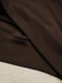 Resyla Women's Autumn/Winter Casual Hooded Long Sleeve Minimalist Versatile Sweater - Coffee Brown - View 3