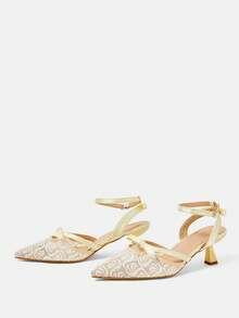 CUCCOO HITCHD Women's Pointed Toe Buckle Design Daily Versatile Fashion High Heels - Champagne - View 9
