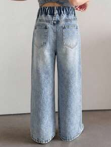 Dazy Kids Girls' Denim Jeans Spring/Summer New Style Back Pocket Rhinestone Flare Leg Jeans (Large) - Medium Wash - View 5