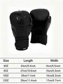 2PCS One Size PU Anti-Tear Sanda Fighting Boxing Gloves Rubber-Plastic Inner Lining Black For Adult Training Combat Sports Gym Workout - Black Gold - View 3