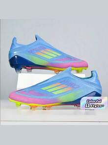 1 Pair New Seamless Soccer/Football & Rugby Cleats, Low-Top Design With Long Heel Studs. Wear-Resistant, Anti-Slip And Excellent Traction, Unisex For Adults - Cadet Blue - View 1