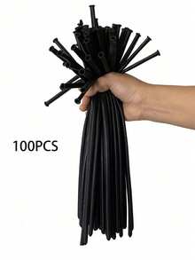 MINKOJA 50pcs/100pcs Black & White Pearlescent Gold Latex Balloons, Suitable For Birthday Party Decorations And Props, Applicable To All Party Settings - multicolor - View 14