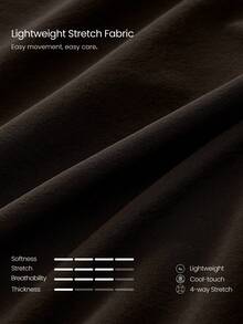 GLOWMODE Quick-Dry Jacquard Elastic Waist Wide Leg Pants With Side Pockets Daily Casual Wear  Spring Summer - Brown - View 6