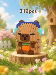 POKOJA LAND 400+ قطعة كابيبارا لطيفة مكعبات بناء للبالغين، دمية تجميع DIY، زينة مكتبية لتخفيف التوتر والضغط، ديكور مجموعة المنزل والمكتب، هدية مثالية لعيد الميلاد وعيد الأب والزفاف والتخرج والعطلات - متعدد الألوان - مشاهدة 11