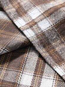 Manfinity Homme Men's Plus Size Casual Plaid Shacket, Spring/Autumn - Multicolor - View 7