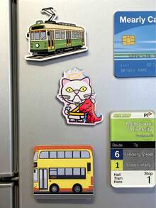 POKOJA LAND Angel Cat Holding Dinosaur Fridge Magnet, 1pc,Cute Refrigerator Magnet, Strong Magnetic Acrylic Meme Kitchen Decor, Cat Lover Gift, Liberty Equality Fraternity,PokojaLand&Luluni - 1PC - View 6