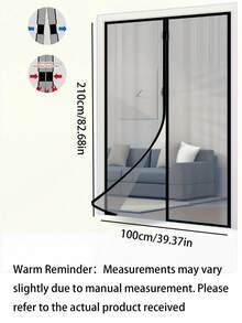AIYYIPA 1pc Magnetic Mosquito Net Door Curtain, Summer Upgrade Windproof Screen, No Drilling Required, Mesh Curtain - Anti-Insect & Ventilation, Classic Design, Suitable For Bedroom, Living Room, RV Door And Windows, Includes Sticky Tape! - multicolor - View 15